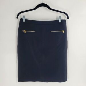 Talbots Women's 6P Straight Pencil Back Slit Stretch‎ Mini Skirt Black NWT